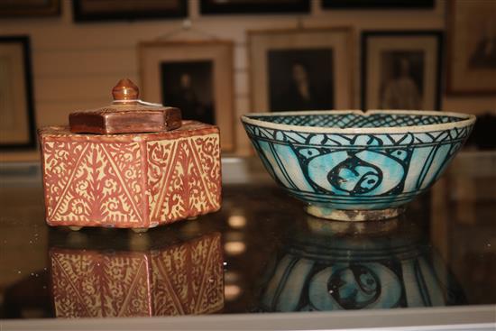 An Hispano Moresque style inkstand,